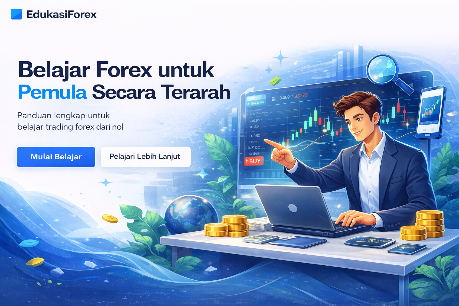 Belajar forex untuk pemula secara terarah dengan grafik trading dan analisa pasar di EdukasiForex.id